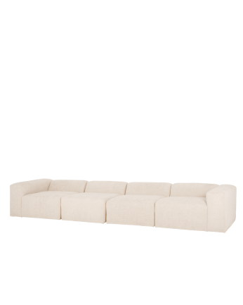 Bruce - Sofá de 4 módulos de bouclé color blanco 420x110cm