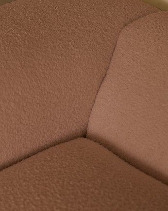 Bruce - Sofá de 4 módulos de bouclé color rosa 420x110cm