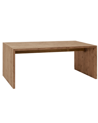 Denia - Mesa de comedor de madera maciza en tono roble oscuro de varias medidas