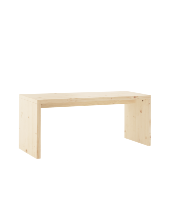 Denia - Mesa de centro de madera maciza en tono natural de 110x45x35cm