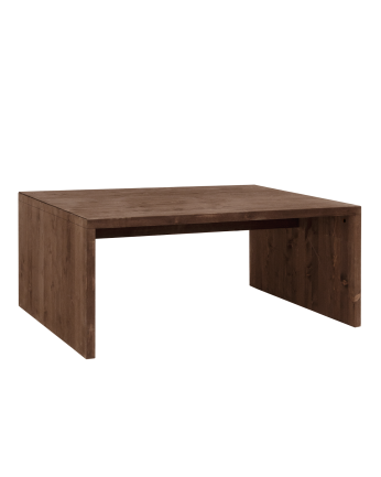 Denia - Mesa de centro de madera maciza en tono nogal de 109,4x45x74cm