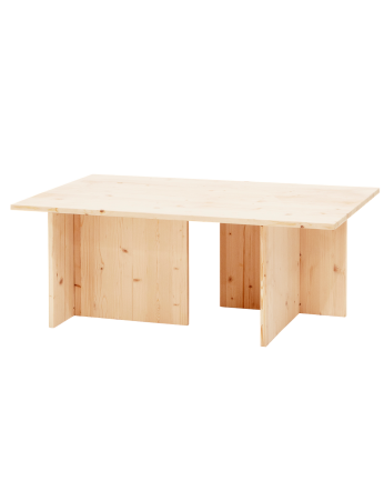 Marine - Mesa de centro de madera maciza tono natural 40x100cm