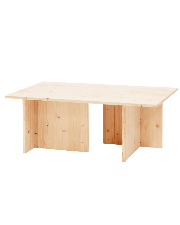 Marine - Mesa de centro de madera maciza tono natural 40x100cm