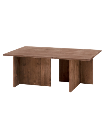 Marine - Mesa de centro de madera maciza tono nogal 40x100cm