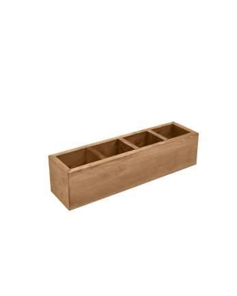 Marine - Organizador con cuatro departamentos de madera maciza tono roble oscuro de 10x40cm