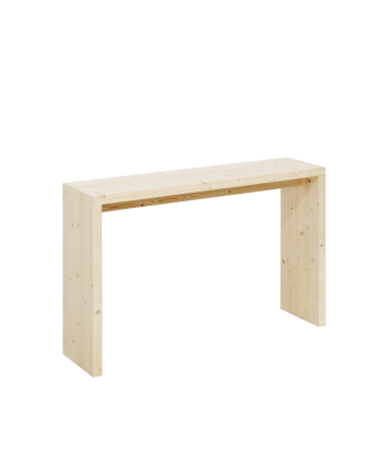 Denia - Consola de madera maciza en tono natural de 120x80cm