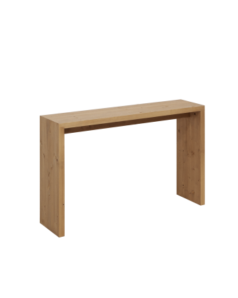 Denia - Consola de madera maciza en tono roble medio de 120x80cm