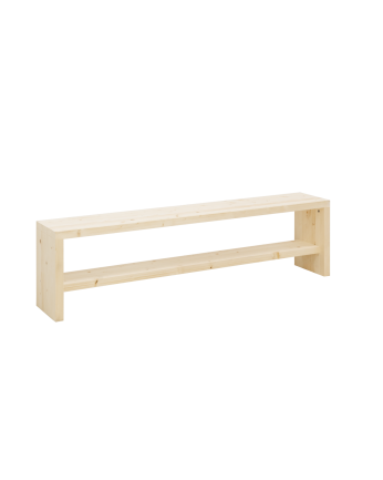 Denia - Banco zapatero de madera maciza en tono natural de varias medidas