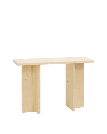 Marine - Consola de madera maciza en tono natural de 120x80cm