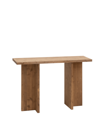 Marine - Consola de madera maciza en tono roble oscuro de 120x80cm