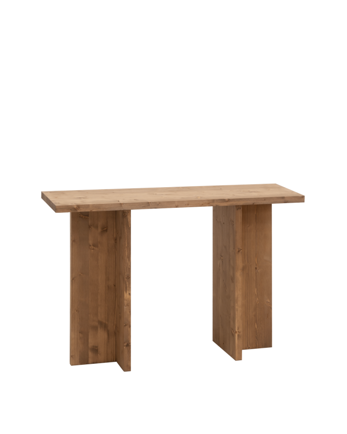 Marine - Consola de madera maciza en tono roble oscuro de 120x80cm