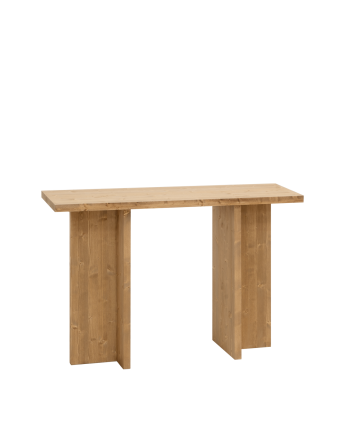 Marine - Consola de madera maciza en tono roble medio de 120x80cm