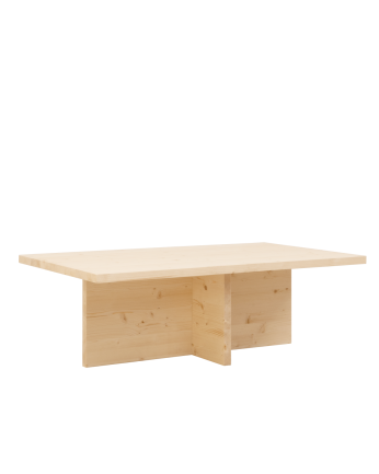 Marine - Mesa de centro de madera maciza en tono natural de 120x70cm