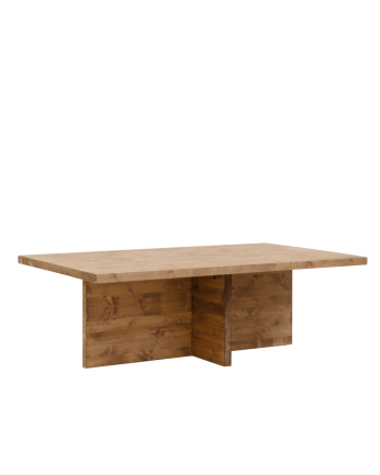 Marine - Mesa de centro de madera maciza en tono roble oscuro de 120x70cm
