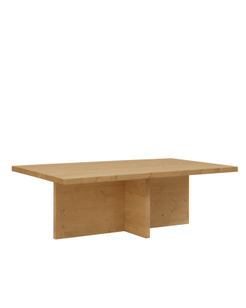 Marine - Mesa de centro de madera maciza en tono roble medio de 120x70cm
