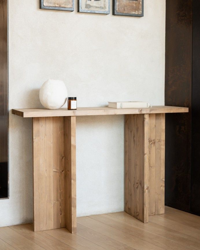 Marine - Consola de madera maciza en tono roble oscuro de 120x80cm