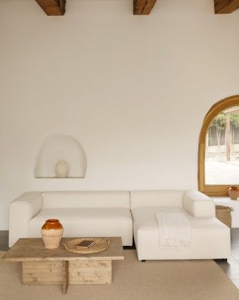 Marine - Mesa de centro de madera maciza en tono roble oscuro de 120x70cm