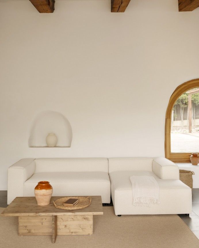 Marine - Mesa de centro de madera maciza en tono roble oscuro de 120x70cm
