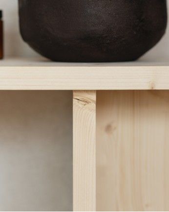 Marine - Consola de madera maciza en tono natural de 120x80cm