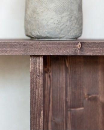 Marine - Consola de madera maciza en tono nogal de 120x80cm