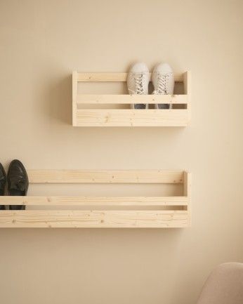 Box - Estante zapatero de madera maciza en tono natural de varias medidas
