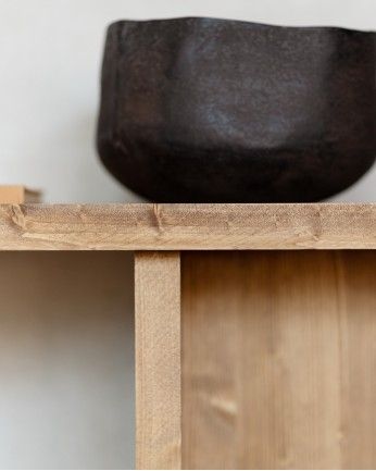 Marine - Consola de madera maciza en tono roble medio de 120x80cm