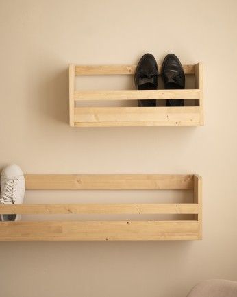 Box - Estante zapatero de madera maciza en tono roble medio de varias medidas