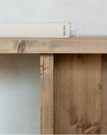 Marine - Consola de madera maciza en tono roble oscuro de 120x80cm