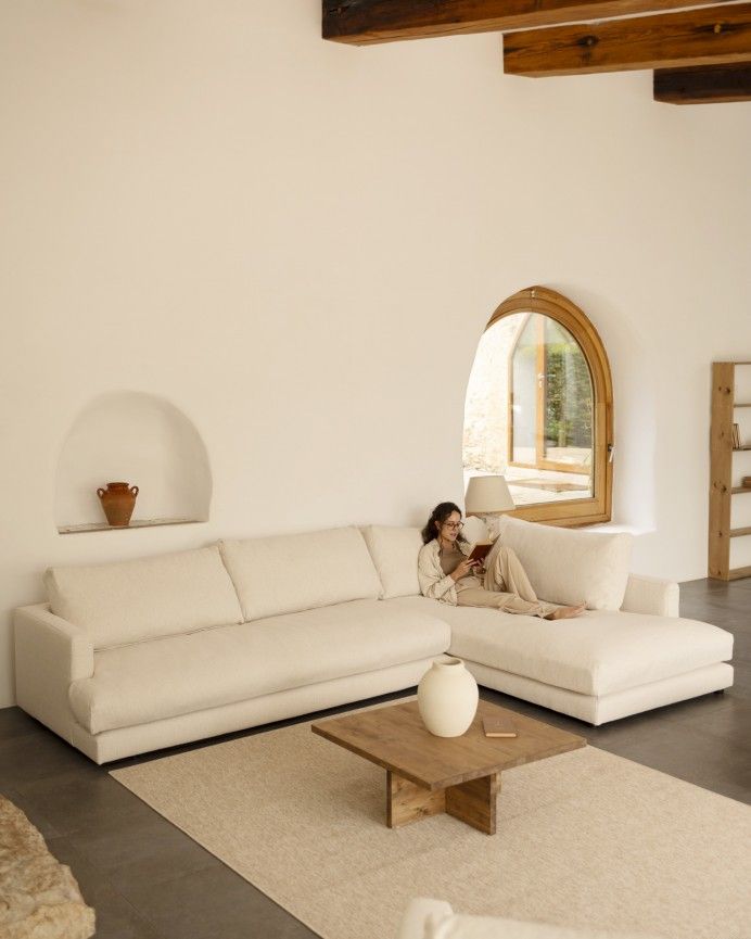 Marine - Mesa de centro cuadrada de madera maciza en tono roble oscuro de 80x80cm