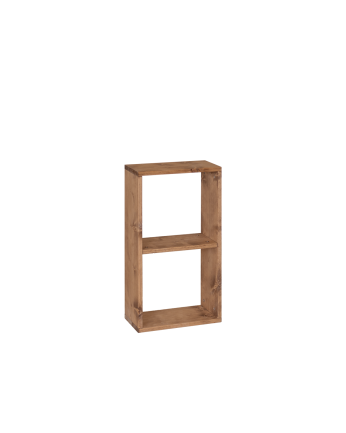 Leyre - Estanteria de madera maciza en tono roble oscuro con 1 estante