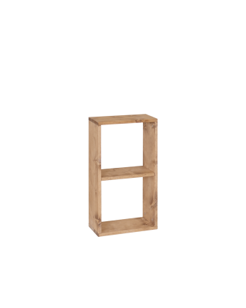Leyre - Estanteria de madera maciza en tono roble medio con 1 estante