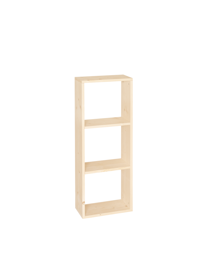 Leyre - Estanteria de madera maciza en tono natural con 2 estantes
