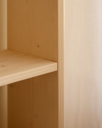 Leyre - Estanteria de madera maciza en tono natural con 2 estantes