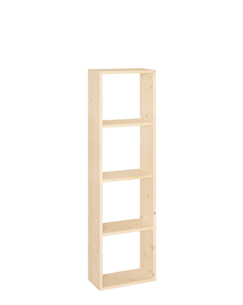 Leyre - Estanteria de madera maciza en tono natural con 3 estantes