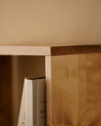 Leyre - Estanteria de madera maciza en tono roble medio con 3 estantes