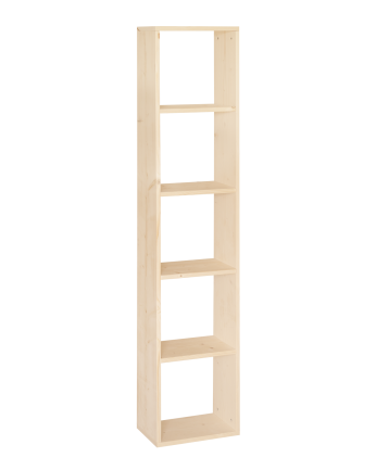 Leyre - Estanteria de madera maciza en tono natural con 4 estantes