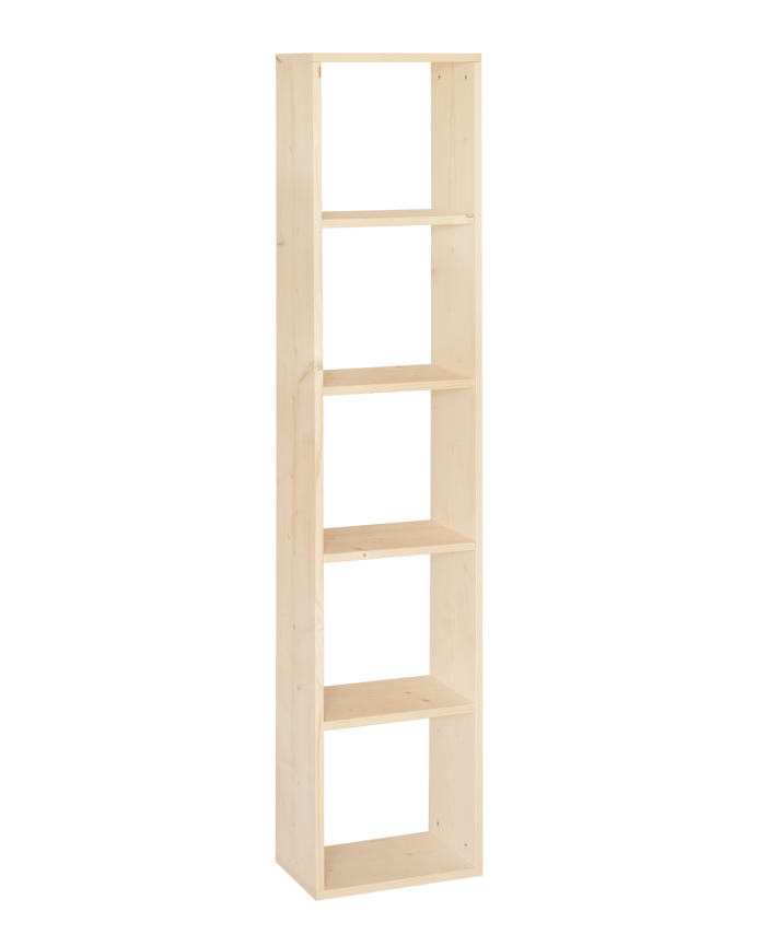 Leyre - Estanteria de madera maciza en tono natural con 4 estantes