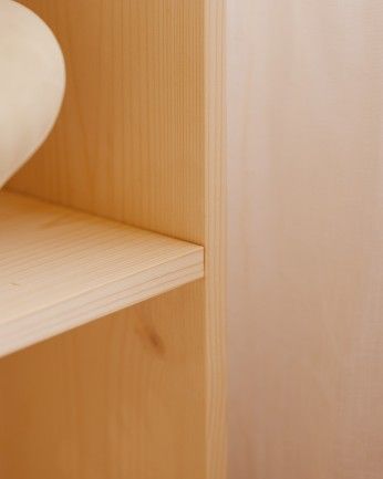 Leyre - Estanteria de madera maciza en tono natural con 4 estantes