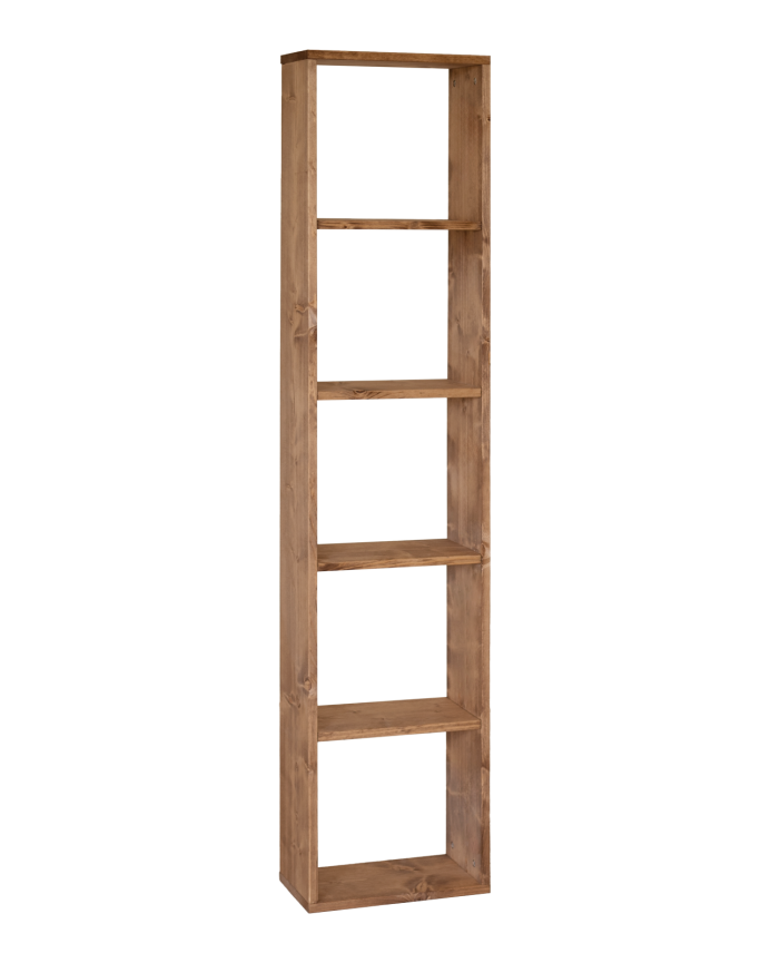 Leyre - Estanteria de madera maciza en tono roble oscuro con 4 estantes