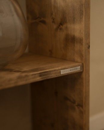 Leyre - Estanteria de madera maciza en tono roble oscuro con 4 estantes
