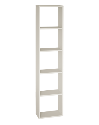 Leyre - Estanteria de madera lacada en tono beige con 4 estantes