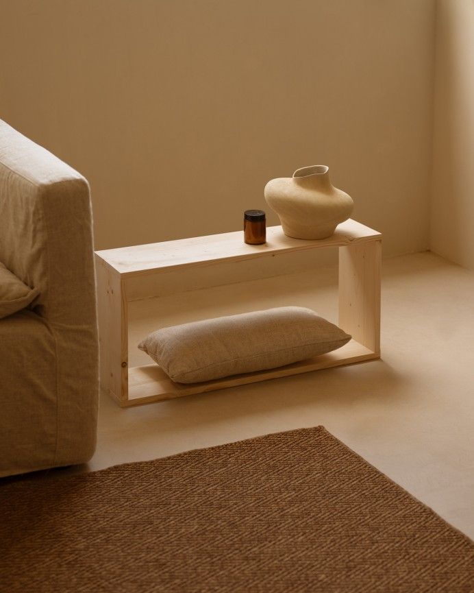 Leyre - Mueble auxiliar de madera maciza en tono natural