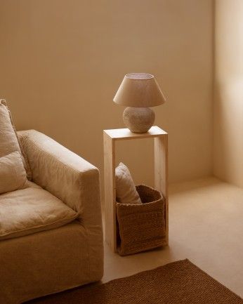 Leyre - Mueble auxiliar de madera maciza en tono natural