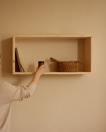 Leyre - Mueble auxiliar de madera maciza en tono natural