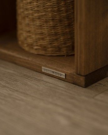 Leyre - Mueble auxiliar de madera maciza en tono roble oscuro