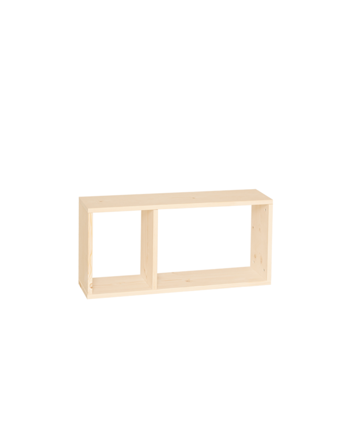 Leyre - Mueble auxiliar de madera maciza en tono natural con 1 separador