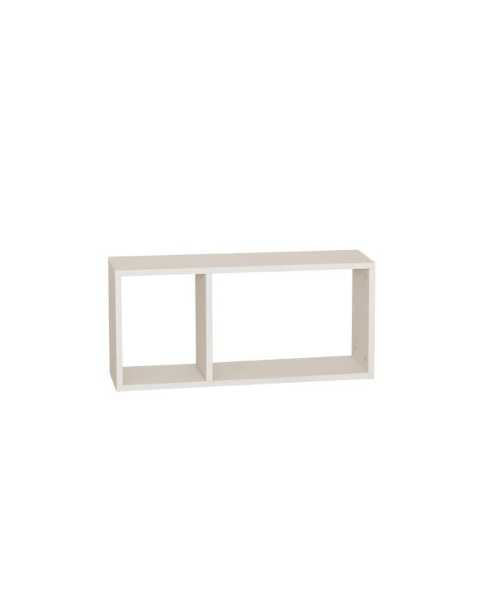 Leyre - Mueble auxiliar de madera lacada en tono beige con 1 separador