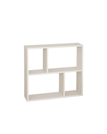 Leyre - Mueble auxiliar de madera lacada en tono beige con 1 estante y 2 separadores