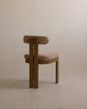 Enara - Silla de madera de haya tapizada en color rosa de 77x42cm, PRODUCTO EN PREVENTA DISPONIBLE A FINALES DE JULIO