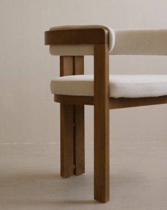 Ainhoa - Silla de madera de haya tapizada en color blanco de 77x42cm, PRODUCTO EN PREVENTA DISPONIBLE A FINALES DE JULIO